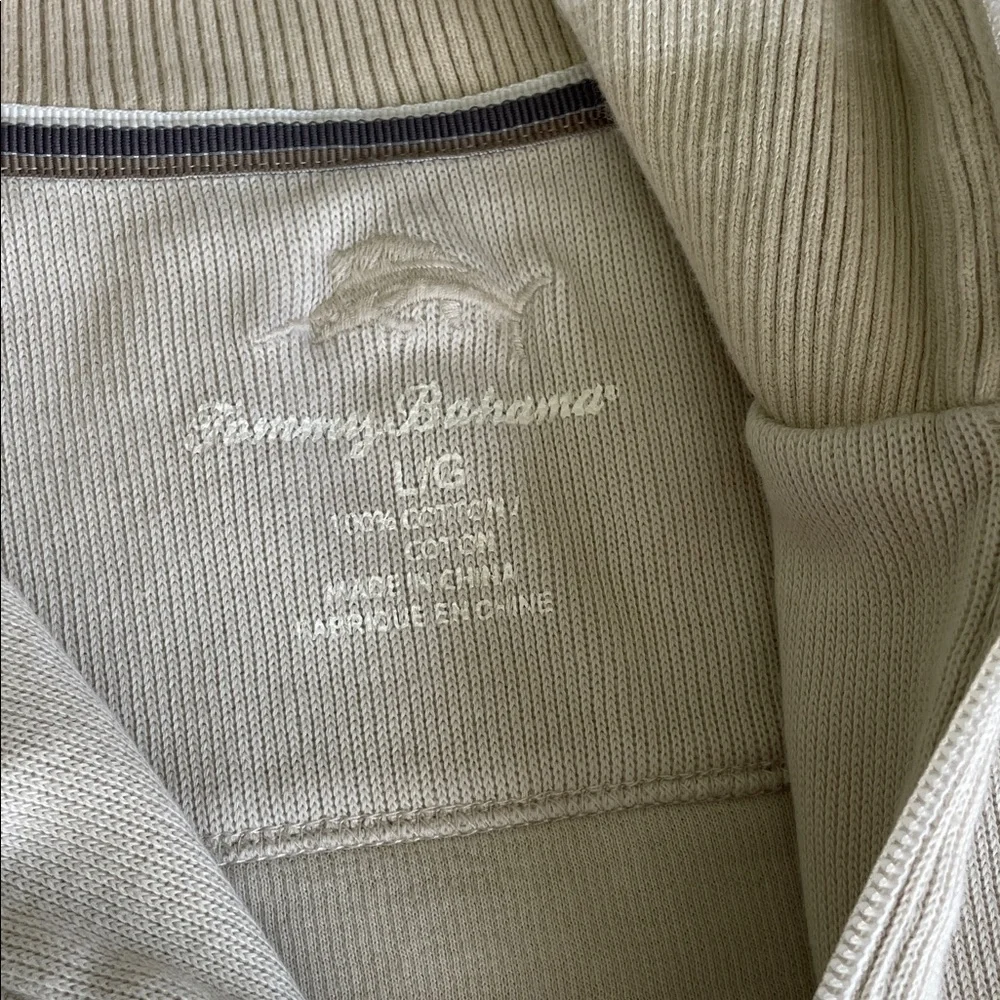 Tommy Bahama Men's Off-White Zip-Up Sweater - Picture 2 of 3